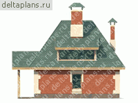 Баня с мансардой № P-087-1P - вид сзади