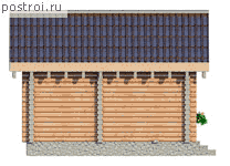 Проект бани для дачи № Q-020-2D - вид слева