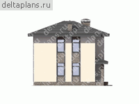 Проект пенобетонного дома на две семьи № R-242-1P - вид слева