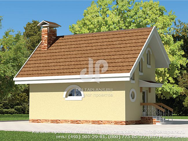 Узкий дом 6x8 из ячеистых блоков № T-049-1P Узкий дом 6x8 из ячеистых блоков № T-049-1P