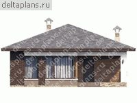 Проект пенобетонного дома № T-078-1P - вид спереди