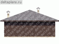 Проект пенобетонного дома № T-078-1P - вид сзади