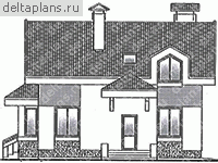 Проект загородного дома 10 на 10 № T-140-1P - вид спереди