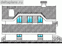 Коттедж с гаражом, проект № T-170-1P - вид слева