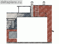 Проект пенобетонного дома № T-172-1P - вид справа