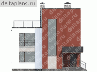 Проект пенобетонного дома № T-172-1P - вид сзади