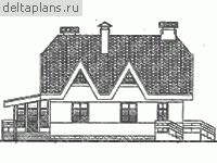 Проект дома со встроенным гаражом на 2 машины № T-180-1K - вид слева