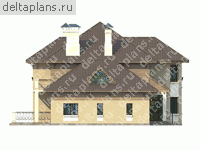Кирпичный особняк с двусветной гостиной  № T-289-1P - вид слева