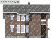 Проект кирпичного дома из теплой керамики № U-184-1K - вид слева