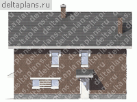 Проект кирпичного дома из теплой керамики № U-184-1K - вид справа