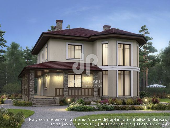 Красивый дом с эркером № V-166-1P Красивый дом с эркером № V-166-1P