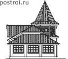 Проект дома 10 на 16 № V-187-1D - вид слева