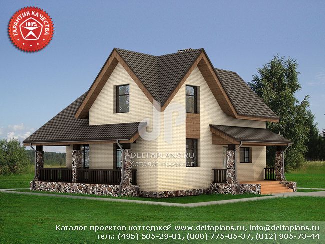 Проект дома из теплой керамики № W-126-1P Проект дома из теплой керамики № W-126-1P