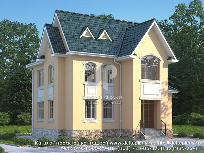 Двухэтажный дом из кирпича проект № W-130-1K Двухэтажный дом из кирпича проект № W-130-1K