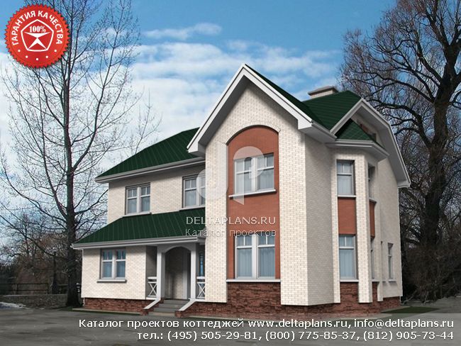Трехэтажный дом из газобетонных блоков № W-157-1P Трехэтажный дом из газобетонных блоков № W-157-1P