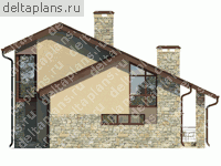 Проект дома из блоков porotherm № W-194-3P - вид справа