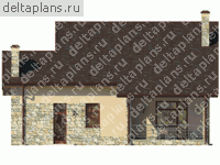Проект дома из блоков porotherm № W-194-3P - вид сзади