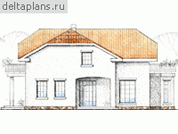 Кирпичный коттедж 2 этажа № W-212-1K - вид спереди