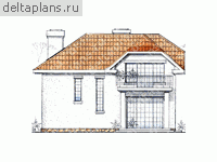 Кирпичный коттедж 2 этажа № W-212-1K - вид слева