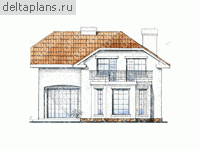 Кирпичный коттедж 2 этажа № W-212-1K - вид справа