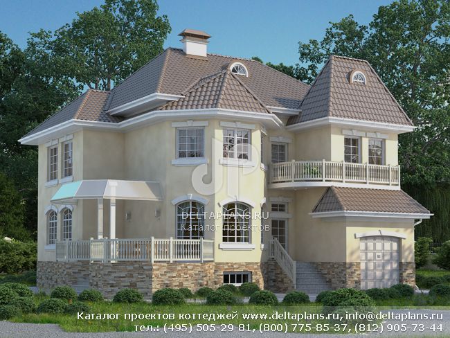 Кирпичный коттедж с гаражом № W-295-1K Кирпичный коттедж с гаражом № W-295-1K