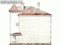 Проект жилого дома на 3 семьи № W-370-1K - вид справа